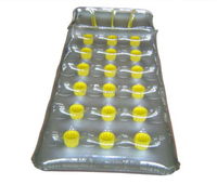 Flotteurs gonflables de Lilo d'eau de piscine de recliner transparent simple de l'eau avec le plateau de 18 trous