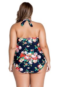 KY Wholesale Customized Women Retro <strong>Vintage</strong> One Piece Swimwear Floral Monokinis <strong>Swimsuit</strong> for Fat Woman - Product Image 5
