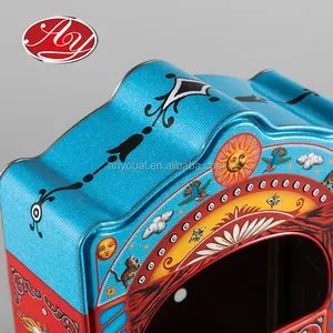 Little Tin Box Custom Embossing House Shaped Tin Box