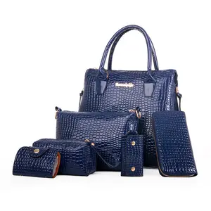 new model fashion Metal logo 6 piece set Card bag Key case hand bags tote bag women handbags
