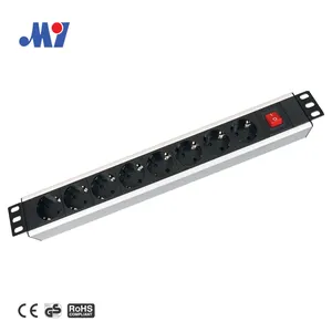 1.5U 8 outlet Germany type sockets rack PDU with switch