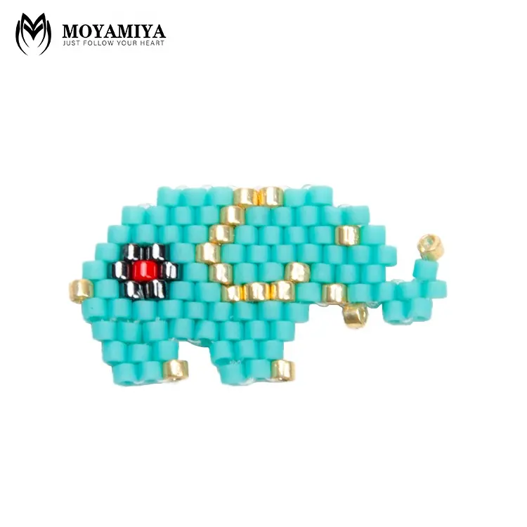 Colgante de elefante miyuki, MI-P180149, joyería hecha a mano, precio bajo