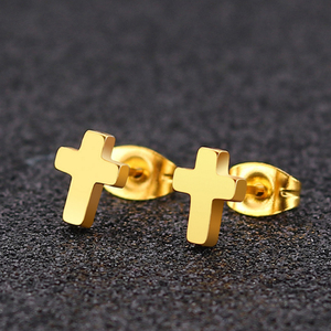 Religious Fashion Jewelry Simple Jesus Christ Crucifix Christian <strong>Earrings</strong> <strong>Cross</strong> Titanium Steel Women Gold Stud <strong>Earrings</strong> <strong>Men</strong> - Product Image 4