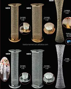 Oro Argento Greco In Metallo Acrilico Cristalli Colonna Pilastri - Product Image 1