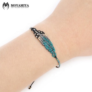 MI-B180020 Moyamiya fait main Miyuki perles de rocaille Feuille/Plume Bracelet Perle Chaîne bracelet à Breloques - Product Image 6