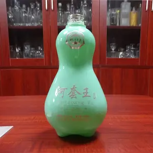 500毫升 0.5l calabash 形状薄荷绿色酒精玻璃瓶包装