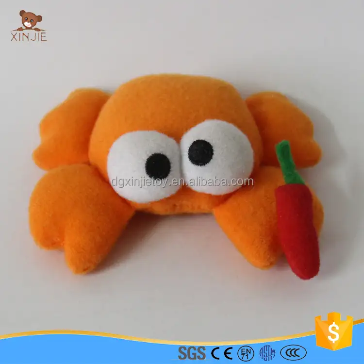 Peluche de cangrejo naranja personalizado, juguete con ají