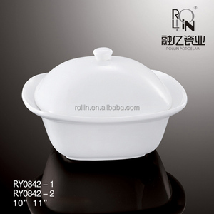 Restaurante del hotel de alta calidad utensilios de cocina de porcelana olla grande olla de cerámica con tapa - Product Image 2