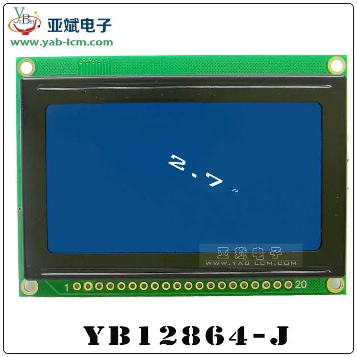 12864 Module Lcd Panel 128X64 With Backlight Blue Yellow-Green Gray