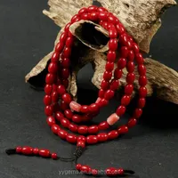 Perle de corail rouge forme ovale, bijou africain naturel, en vrac, pour la fabrication de bijoux, vente en gros