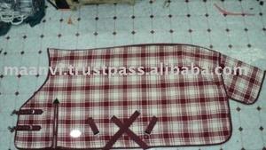 Tapis d'été pour cheval Queue de cheval à rabat croisé Double fermeture de poitrine Check Design Mini Size Shell Cotton Filling Fabric Large Size - Product Image 6