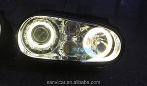 Fari Bi-Xenon HID con Centraline, Lampadine e Angel Eyes Bianco Blu Giallo per <span class=keywords><strong>Volkswagen</strong></span> <span class=keywords><strong>Golf</strong></span> 4 MK4 con Lente Proiettore Anabbagliante/Abbagliante - Product Image 2
