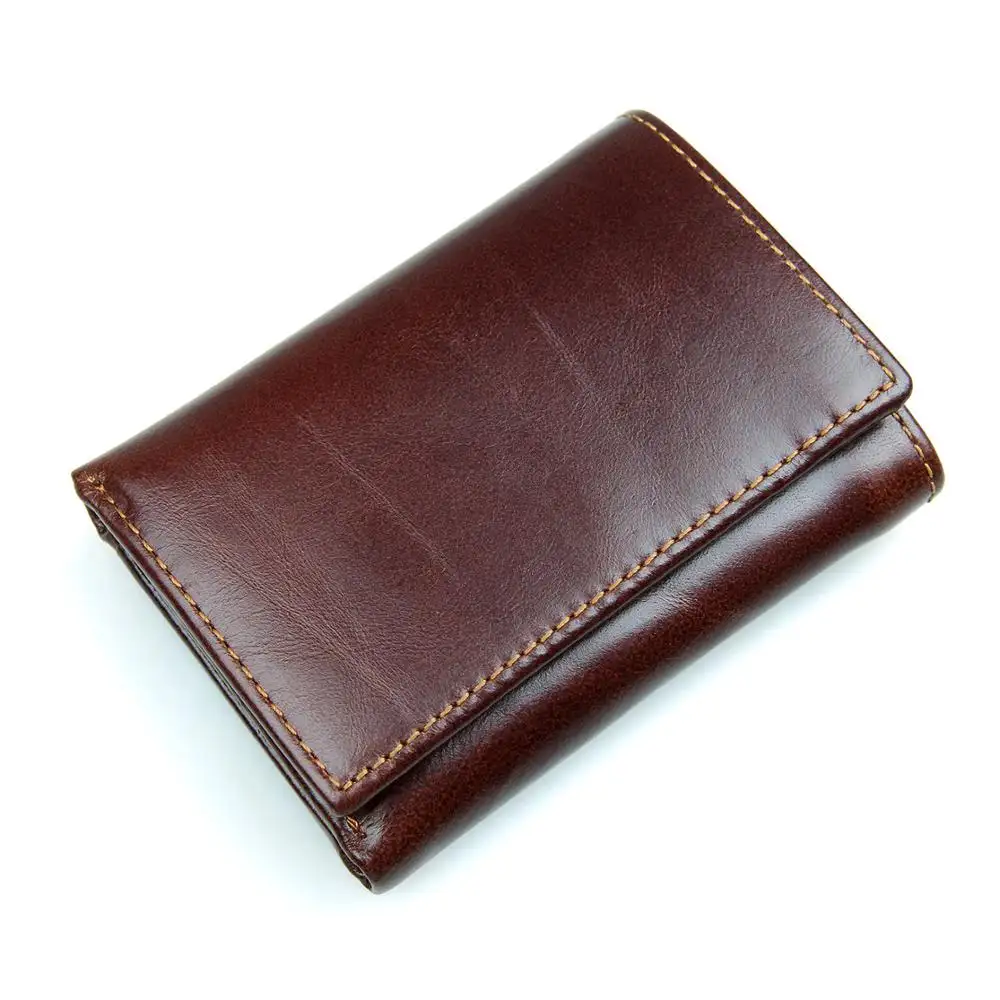 Portefeuille tripliable anti RFID pour hommes, en cuir, Slim et Simple, porte-cartes de crédit, vente en gros, collection 2020