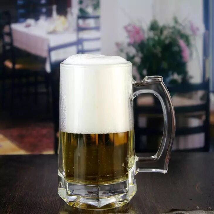 Wholesale Custom 350ml popular cheap clear beer glass mug
