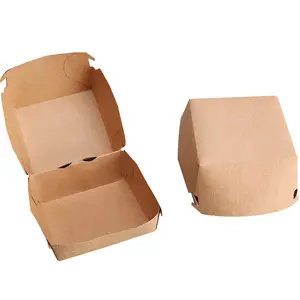 Tùy Chỉnh Dùng Một Lần Cấp Thực Phẩm Tông Hamburger Bao Bì Giấy Burger Và Chips Box