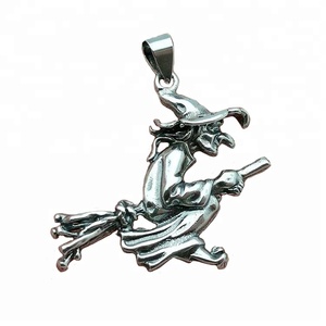 Olivia caliente nuevo brujas montar una escoba Halloween <span class=keywords><strong>bruja</strong></span> de plata colgante - Product Image 1