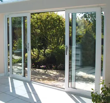 Sistema di scorrimento moderno per porte da giardino produzione di porte scorrevoli in alluminio con doppi vetri