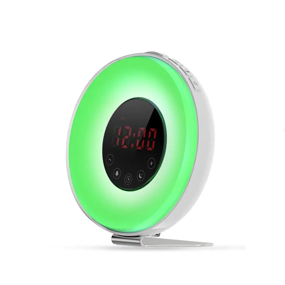 2019 ok to wake alarm clock 3d night-light wih FM radio