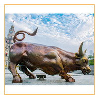 Statue de vache en bronze grandeur nature décorée pour l'extérieur, à vendre