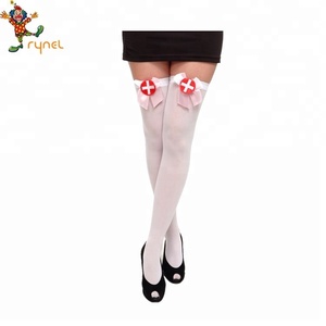 <span class=keywords><strong>Opaque</strong></span> <span class=keywords><strong>Blanc</strong></span> Cuissardes <span class=keywords><strong>Bas</strong></span> Avec Rose Satin Arc Pour Femmes Filles - Product Image 1