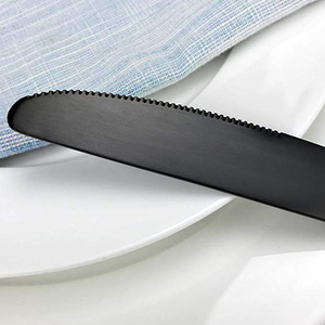 Vaisselle professionnelle en ligne Offre Spéciale couteau à Steak <span class=keywords><strong>fourchette</strong></span> et cuillère argenterie noire mate ustensiles en acier inoxydable - Product Image 4