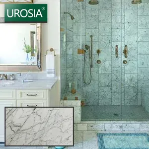 ห้องอาบน้ำที่มีคุณภาพพรีเมี่ยม Carrara กระเบื้องปูพื้นหินอ่อน Foshan Carrara ห้องน้ำหินอ่อน