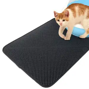 Tapis de capture de litière étanche pour chats, grand tapis de bac à litière pour chaton, tampon de poubelle, piège noir