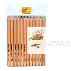 12色专业油色铅笔木软水彩铅笔学校绘画素描美术用品