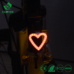 Clover-luz trasera para bicicleta, forma personalizable, estilo creativo con forma de corazón, COB, recargable vía usb, luz decorativa led para bicicleta - Product Image 2