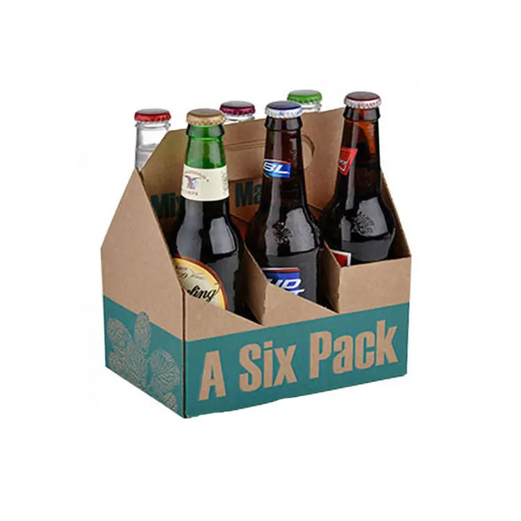Pliant en carton imprimé personnalisé 4/6/8 pack bouteille de bière porte-vin boîte d'emballage