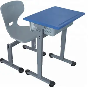 Plastic Tables And Chairs Fixed or Height Adjustable Study Table School Kids Study Table & Chair Set Classroom Furniture