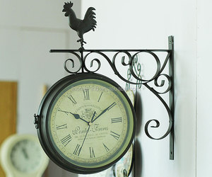 Classics Garden Metal Đồng Hồ Chống Nước Ngoài Trời Lớn Đồng Hồ Hai Mặt Trạm Đồng Hồ Sáng Tạo Cổ Điển Trang Trí Đồng Hồ Treo Tường - Product Image 1