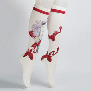 Hot sale fashion print animal over the knee young girl tube sexy nylon stockings - Product Image 6