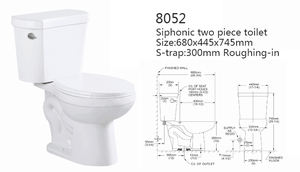 Pequeño tamaño dos piezas de doble descarga WC cuarto de baño sanitarios - Product Image 2