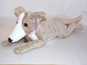 En kaliteli güvenli malzeme beyaz özel toptan greyhound peluş oyuncak köpek - Product Image 2