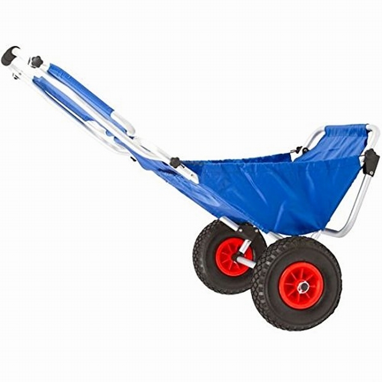 Chariot Plage 2-en-1 CampAir – Transformable En Chaise Longue Confortable, Tout-Terrain Bleu