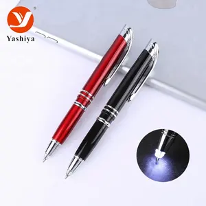 비즈니스 3 in 1 multi-function led 조명 된 팁 metal 볼 펜 와 stylus 볼펜 펜