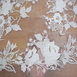 Dubai <span class=keywords><strong>bianco</strong></span> <span class=keywords><strong>Tulle</strong></span> francese disegni ricamati di fiori per abito da sposa in pizzo <span class=keywords><strong>bianco</strong></span> HY0782-2 - Product Image 2