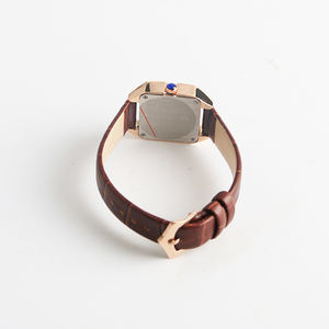 Di forma quadrata Delle Signore signore di modo da polso in pelle <span class=keywords><strong>vintage</strong></span> cinturino di vigilanza 16mm cuoio genuino della vigilanza del quarzo - Product Image 4