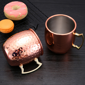 Vente en gros de tasse en acier inoxydable de mule de Moscou en cuivre marteau personnalisé écologique