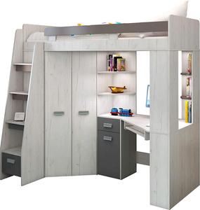 Letto a Castello per Bambini con Scrivania e Armadio in Legno dal Design Moderno in Offerta - Product Image 4