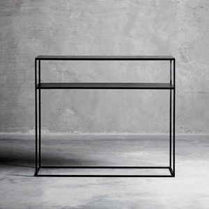Nordic Europe Large 2 Tiers Metal <strong>Rectangle</strong> <strong>Coffee</strong> <strong>Table</strong> Console <strong>Table</strong> Sofa Side <strong>Table</strong> Living Room Modern Black - Product Image 2