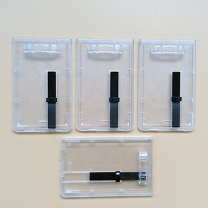 <span class=keywords><strong>Porte</strong></span>-cartes d'identité en <span class=keywords><strong>plastique</strong></span> transparent, Vertical, sur mesure, <span class=keywords><strong>pochette</strong></span> pour <span class=keywords><strong>badge</strong></span> avec bouton poussoir et coulissant - Product Image 2
