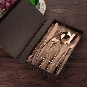 Sang trọng hộp giấy Bộ đồ ăn dao và nĩa <span class=keywords><strong>Set</strong></span> quà tặng bao bì OEM hộp dao kéo - Product Image 3