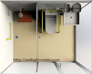 Prefabbricata studente casa utilizzando Autoportante angolo wc montato unità di stanza da <span class=keywords><strong>bagno</strong></span> con doccia pod mobile SMC1620 - Product Image 5