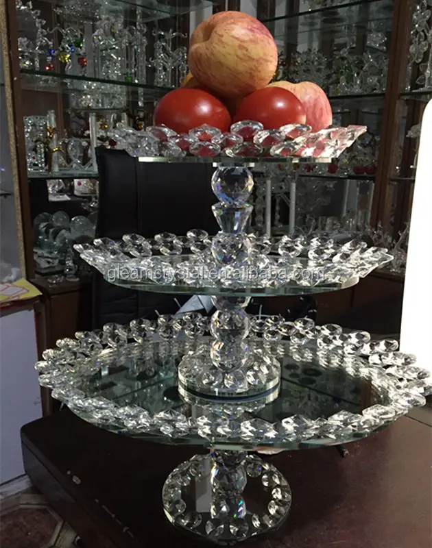 Sonderangebot luxus perlen Kristall Glas Obstschale Für Hochzeits-mittel