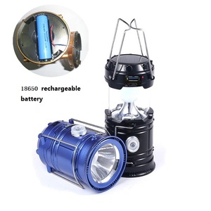 Lampe Led solaire à panneau d'alimentation solaire, avec batterie 18650, chargeur de téléphone, luminaire de tente - Product Image 4