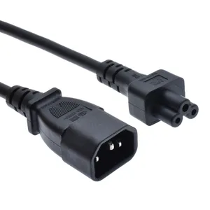 IEC 60320 C14 macho Plug a C5 Mikey Mouse hembra Cable adaptador IEC 3 Pin macho a C5 Mickey, Cable de alimentación UPS PDU, 30CM