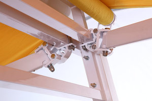 Polyester Of Acryl Stof Gemotoriseerde Aluminium Vrijstaande Intrekbare Dubbelzijdig Luifel
