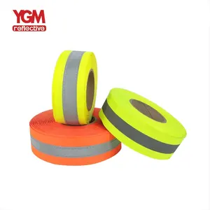 Hi Vis 50mm Sew On Reflective Webbing Tape Fabric for Safety Jackets